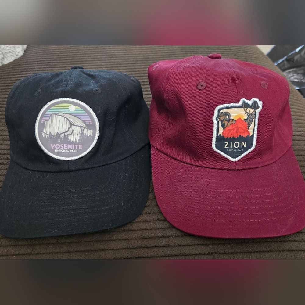Yosemite and Zion National Park Caps